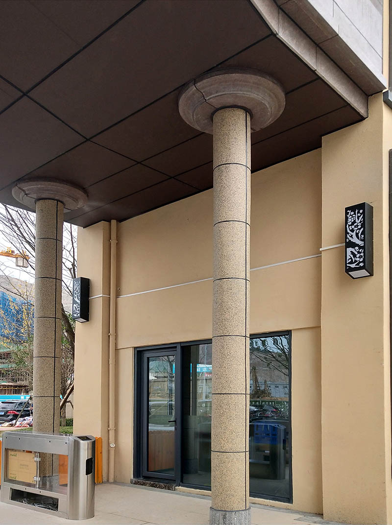 贵州凯里畅达国际广场花岗岩软瓷柱子