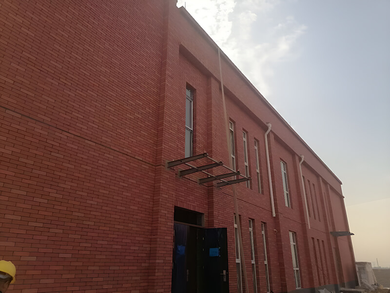 风力发电厂外墙侧面展示