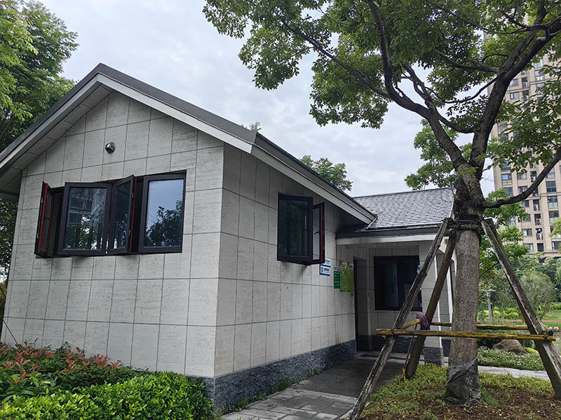 浙江中央绿轴公园厕所洞石外墙展示